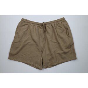 Vintage Y2K Streetwear Mens 3XB Faded Blank Above Knee Sweatpants Shorts Beige